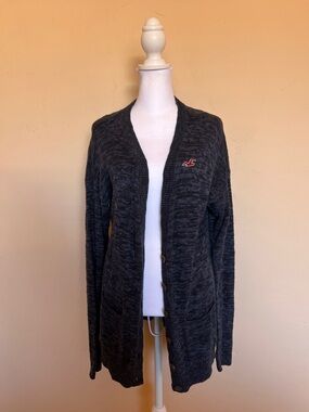 Hollister Blue Button-Up Cardigan with Logo